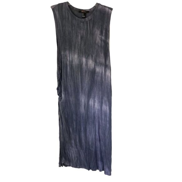 Forever 21 Blue Tie Dye Stitched Midi Summer Dress Size Medium - Picture 5 of 5